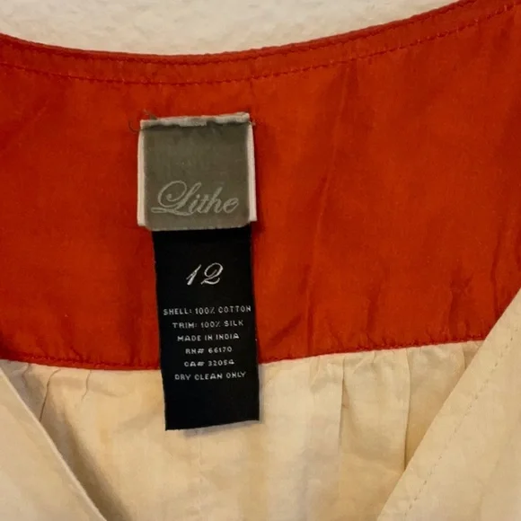 Anthropologie Lithe Sleeveless Embroidered Dress Silk Cotton Size 12 - Picture 3 of 9